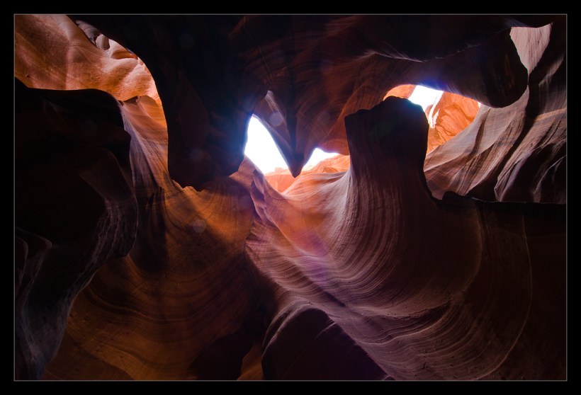Blick nach Oben mit Sand auf der Linse