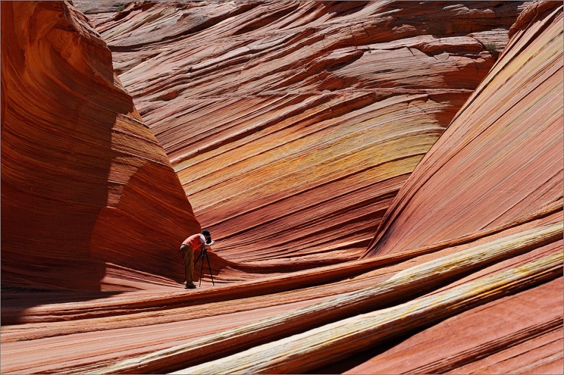 Ein Nikon-Mitarbeiter beim Test eines Prototyps der neuen D4