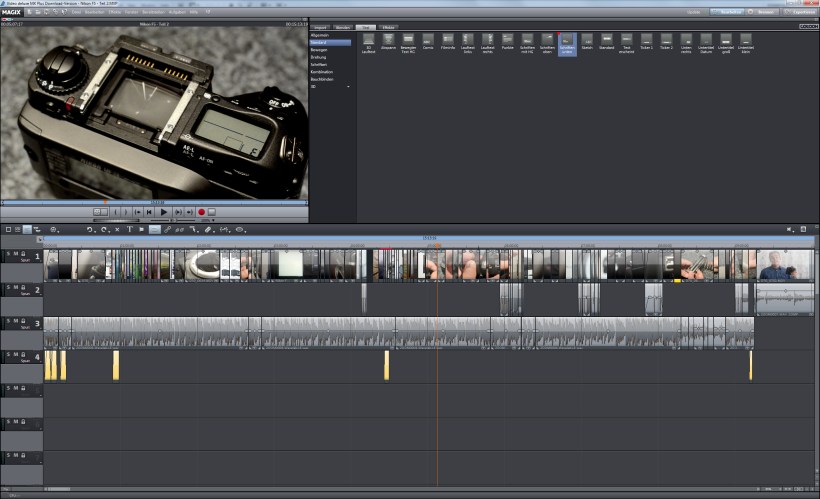 Nikon-F5-Teil-2-Video-Schnitt Videoschnitt mit Magix Video Deluxe MX