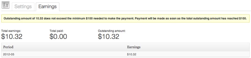 WordAs Earnings - Forst Month