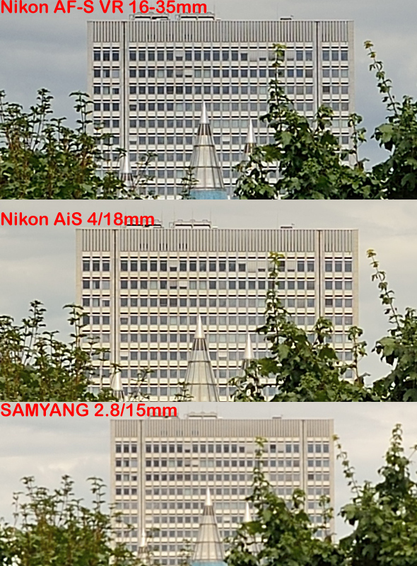 Nikon D800E - Wideangle Comparison - Weiwinkel Vergleich - Center Sharpness