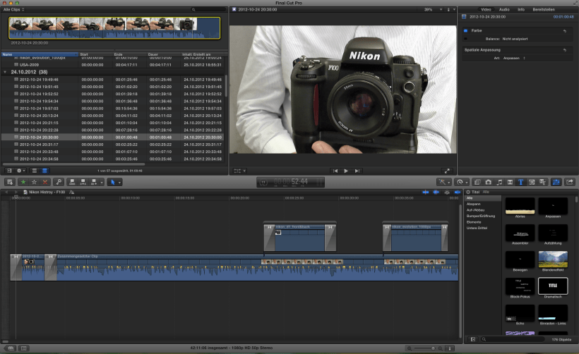 Videoschnitt mit Apple Final-Cut-Pro-X