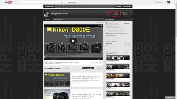 800 Abos - Abonnenten - YouTube - anscharius.net - ancharius